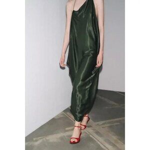ZARA ZW COLLECTION ASYMMETRIC SATIN DRESS